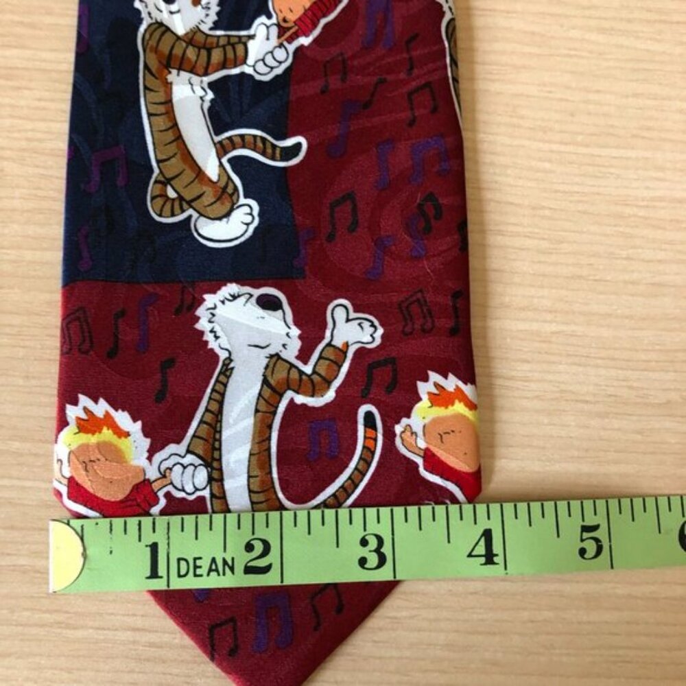 Calvin & Hobbs Dancing 100% Silk Red & Blue Tie - Picture 6 of 6